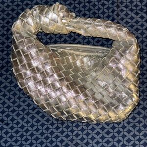 Silver Woven Shoulder Bag